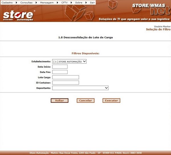 1.8 DESCONSOLIDAÇÃO DE LOTE DE CARGA
